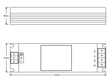 0-10V可控硅恒压调光电源FSLVF080W24V产品结构图