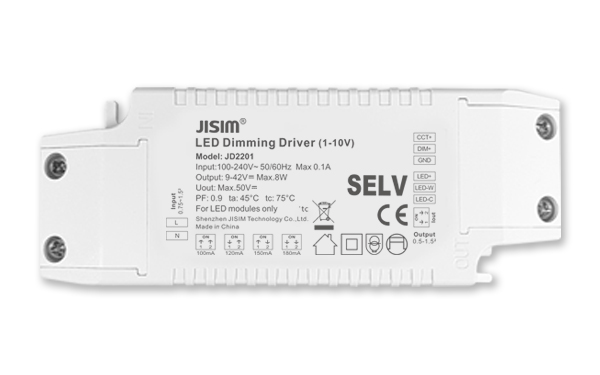 JD2201 9-42V 100-180mA 7W 1-10V恒流 缓启动 无频闪 调光调色温电源