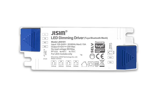 JD5101 9-42V 150-300mA 12W 涂鸦蓝牙mesh 无频闪 调光电源