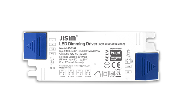 JD5102 9-42V 350-500mA 20W 涂鸦蓝牙mesh 无频闪 调光电源