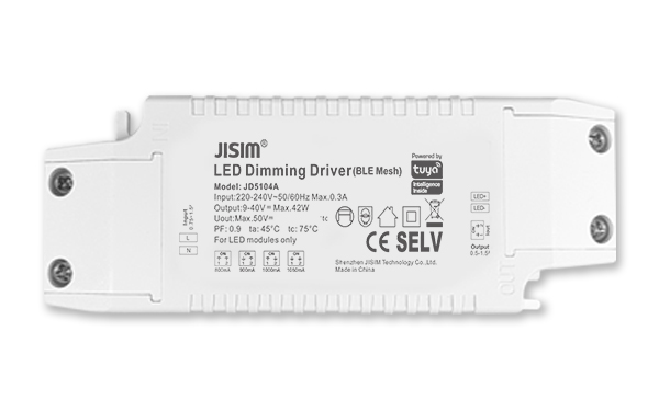 JD5104A 9-40V 800-1050mA 40W 涂鸦蓝牙mesh 无频闪 调光电源