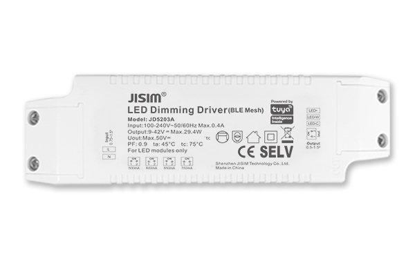 JD5203A 9-42V 500-700mA 30W 涂鸦蓝牙mesh 无频闪 调光调色温电源