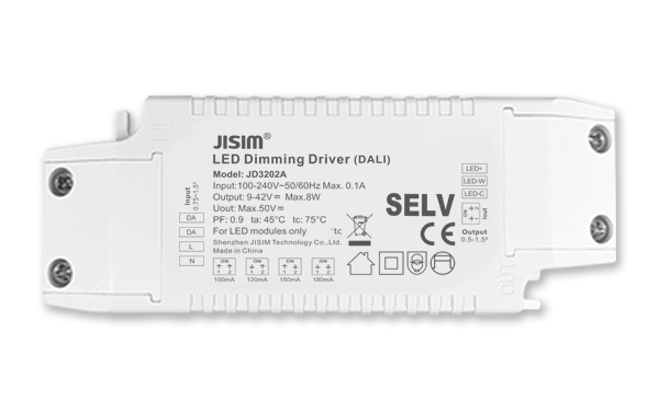 JD3202A 9-42V 100-180mA 7W DALI恒流 无频闪 调光调色温电源