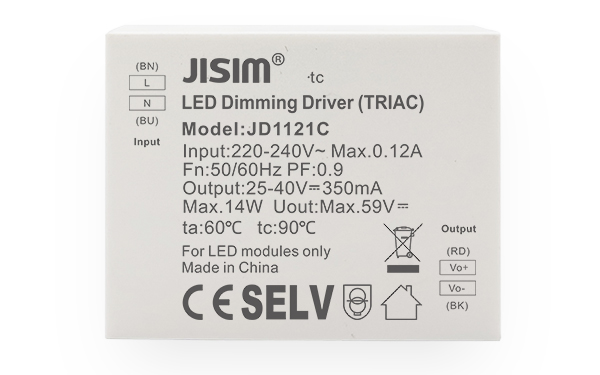 JD1121C 25-40V 350mA 15W 可控硅恒流 无频闪 调光电源